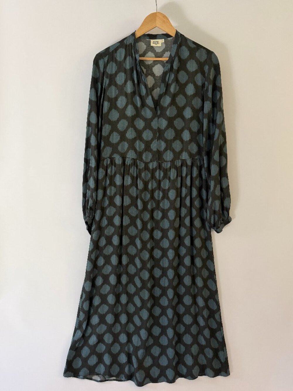 Hartford Green and Black Polka Midi Dress